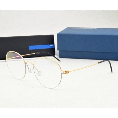 Titanium optical glasses frame Women myopia computer round Ultralight eye glasses frames for men Brand Design Denmark spectacle