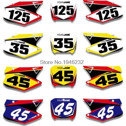 Custom Number Plate Backgrounds Graphics Sticker & Decals For HONDA CR125 CR250 2000 2001