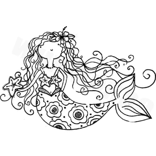 Mermaid Transparent Clear Silicone Stamp/Seal for DIY scrapbooking/photo album Decorative clear stamp A711