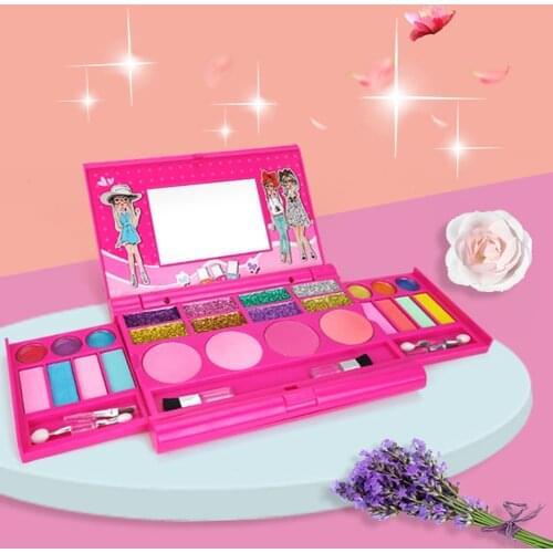 Educational Children Beauty Toys Simulation Safety Non-toxic Kit for Cosmetic Pretend Play Kid Make Up Toys Set