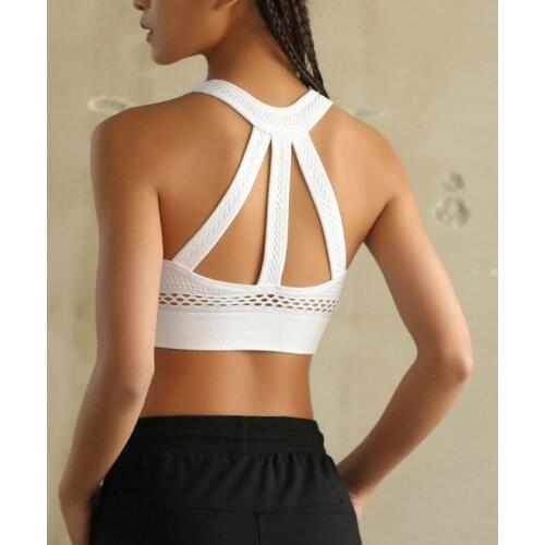 TaoBo Push Up Sports Bras Cross Behind Breathable Running Top Women Sexy Seamless Padded Sport Bra for Running Yoga Gym Wear