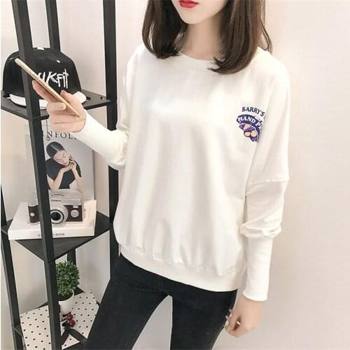 Vogorean White Sweatshirt Women Long Sleeve Causal Letter Printed Sweatshirts Femme Tops Sudadera Mujer Pullover Drop Shoulder