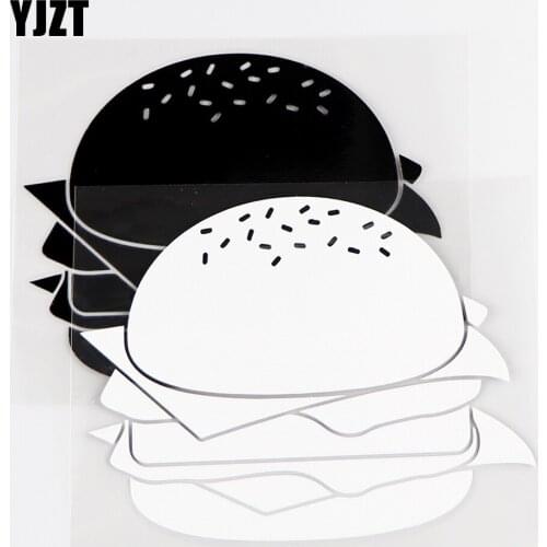 YJZT 12.8×9.8CM Interesting Hamburg Body Decoration Vinyl Decals Exquisite Car Stickers Black / Silver 10A-0724