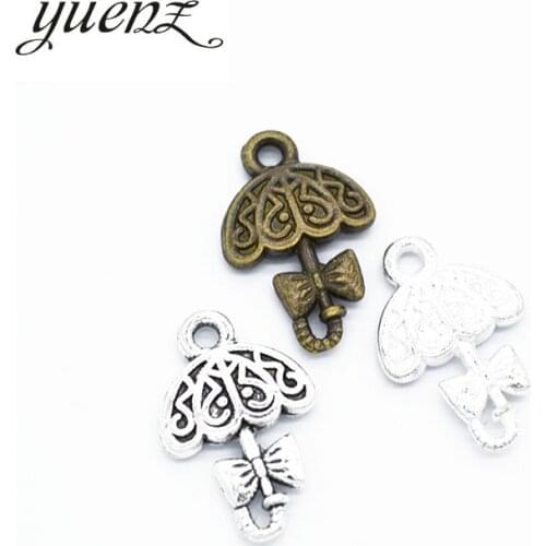 YuenZ 15pcs Antique silver color umbrella Charms Pendants For Necklace Bracelet Jewelry Making DIY Handmade 19*13mm J413