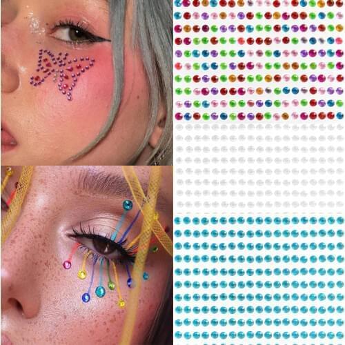 12 Colors Face Diamond Jewels Stickers Self Adhesive Face Body Eye Shadow Diamond Nail Stickers Decal Party Festival Decoration