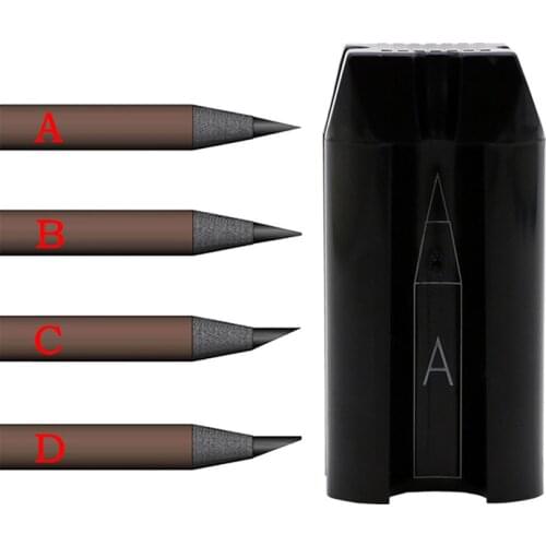 4 In 1 Eyebrow Pencil Sharpener Microblading Tattoo Sharpening Tip Thin Tools For Semi-permanent Eyebrows Makeup Profiler Pen