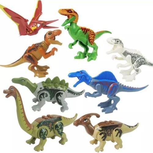 8pcs Jurassic World Tyrannosaurs Rex Educational Building Bricks Kids Toys Compatible Juguetes Blocks Dinosaur for Children Gift