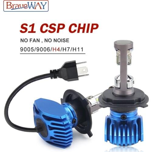 BraveWay H4 LED H7 Headlight H11 H8 Auto Lamp 9005 HB3 9006 HB4 12V 80W 12000LM 6500K CSP Chip LED Fog Lights for Car Motorcycle