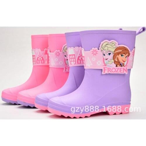 Disney childrens cartoon car Minnie Mickey Frozen Princess boys and girls non-slip soft bottom rain boots rain boots boots