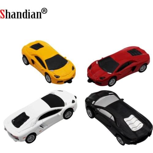 SHANDIAN Metal sports cars usb flash drive racing car pendrive 4GB 8GB 16GB 32GB 64GB memory stick U disk free shipping