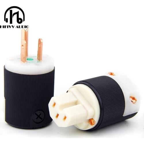 Hifi AC power cable plug of amplifier American HUBBE IEC power plug and socket Hi End Gold-Plated Power Plug ac power plugs