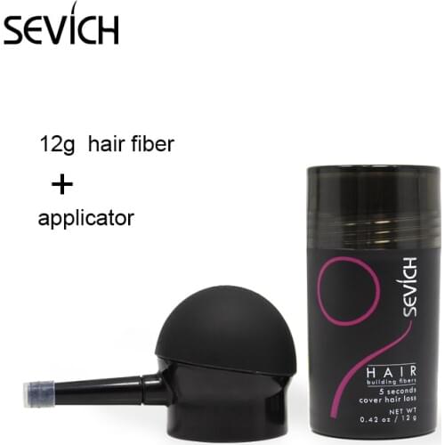 Keratin Hair Building Fibers 12g Set with Sevich Spray Applicator Special hair Growth extension nozzle hair fibers powder
