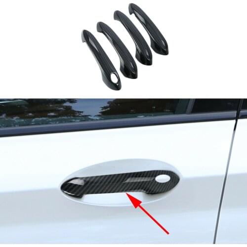 Carbon Fiber Side Door Handle Cover Trim Molding Protector Fit For BMW X3 G01 2018 2019 Exterior Accessories