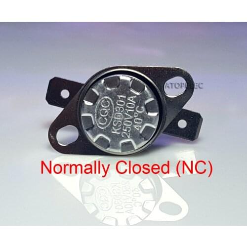 KSD301 250V 10A Normally Closed NC Thermostat Temperature Thermal Control Switch Deg.C 85 90 95 100 105 110 120 130 140 150 180