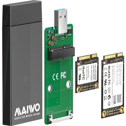 MAIWO K1642S 5Gbps USB 3.0 to mSATA SSD Box Aluminum Alloy Mobile Enclosure mSATA SSD Mobile Enclosure Support 1TB w/ Indicator