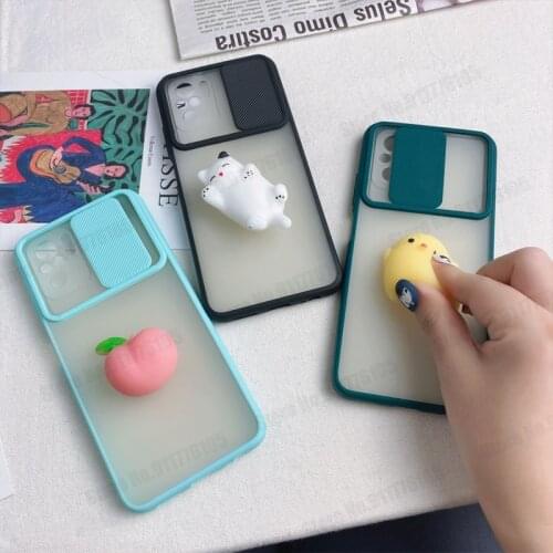 Cartoon Fidget Toys Reliver Stress Cover For Xiaomi Redmi K40 POCO F3 Note 10 11X Pro 11i 10i Slide Camera Lens Protective Cover
