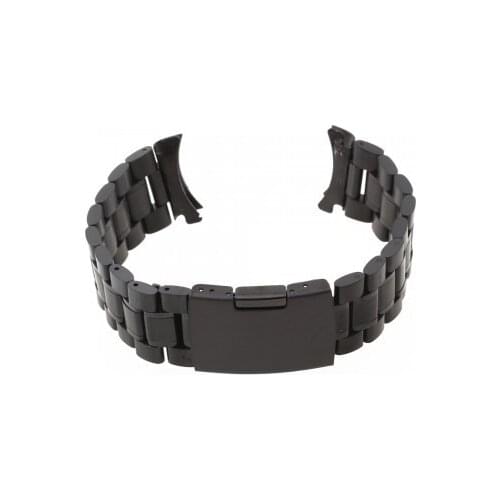 Men Women 22mm Black Stainless Steel Watch Band Strap Bracelet High Quality SB0582
