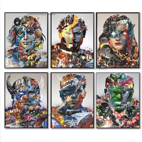 5d Diy Diamond Painting Disney Marvel Avengers Superhero Captain America Thor Posters Diamond Mosaic Cross Stitch Set Home Decor