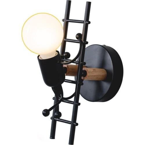 Nordic bedroom bedside creative personality art villain climbing stairway corridor childrens room wall lamp