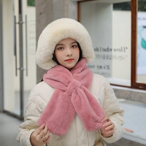 2021 new design double-sided wearing high quality wool autumn winter hat womens warm caterproof scarf set hat thick knit hat