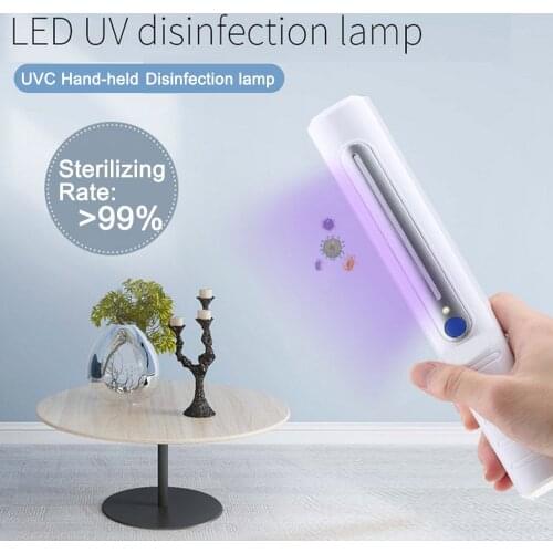 Portable Handheld UV Disinfection Lamp Battery Powered Sterilizer Light Sterilization for Home Office Travel Phone Key Door Hand