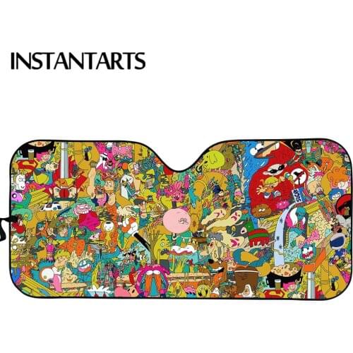 Lovely Anime Pattern Durable Auto Shade for Windshield Foldable Heat Reflector Front Windshield Sunshade Windshield Sunshade New