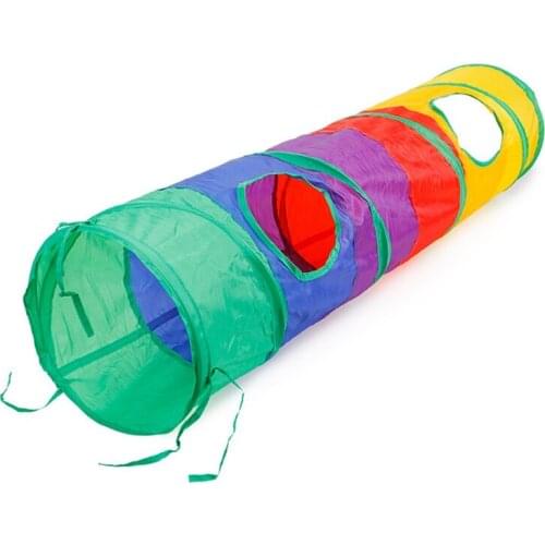 Fat Rainbow Cat Tunnel Gift, Toys Collapsible Pet Play Multicolor Tunnel Tube Toy for Cats Puppy Kitty cat toy game