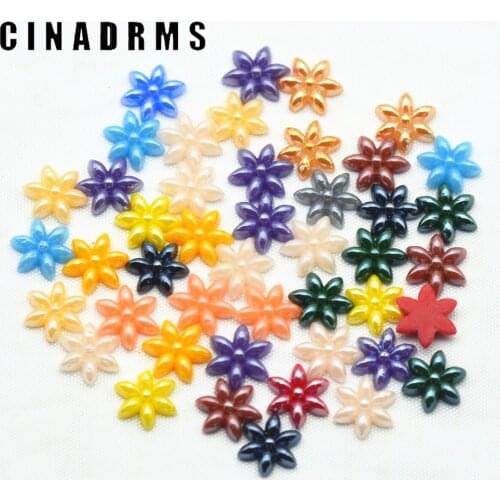 11mm 100PCS Mixed Color Flatback Glass Flowers|Flower Embellishments Materials|Glass Flower Cabochons