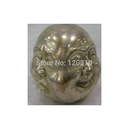 Rare chinese tibet 4 faces buddha head statue