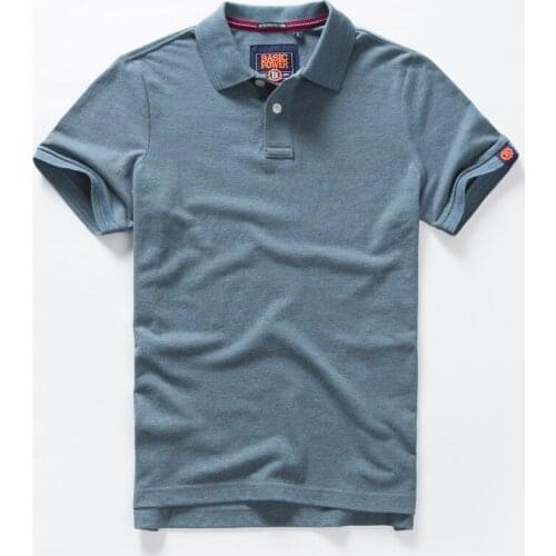 Summer Men Polo Shirts Cotton Solid Shirts Short Sleeve Letter Embroidered Emblem Simple Shirt for Male Size M-3XL Men Clothing