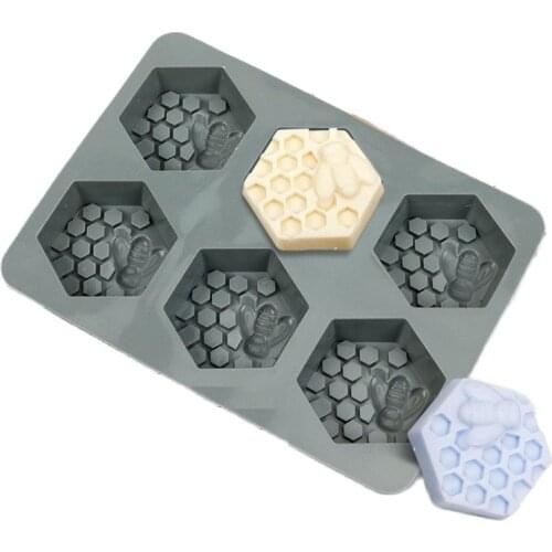 6 Hole Honeycomb Food Grade Silicone Mold Circle Cake Chocolate Soap Mold Mould For Microwave Oven Baking Pan Make Supplies Mold