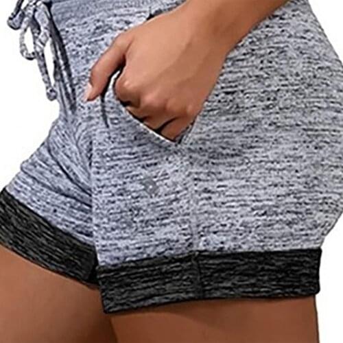 Sports Women Shorts Color Block Quick Drying High Waist Drawstring Short Summer Plus Size Sweatpants Shorts