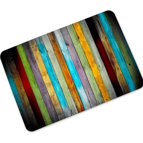 Stylish Colorful Wooden Planks Rubber Rug Carpet Doormat for Shower 3D Wood Bath Mat Floor Entry Home Decoration Anti Slip Soft