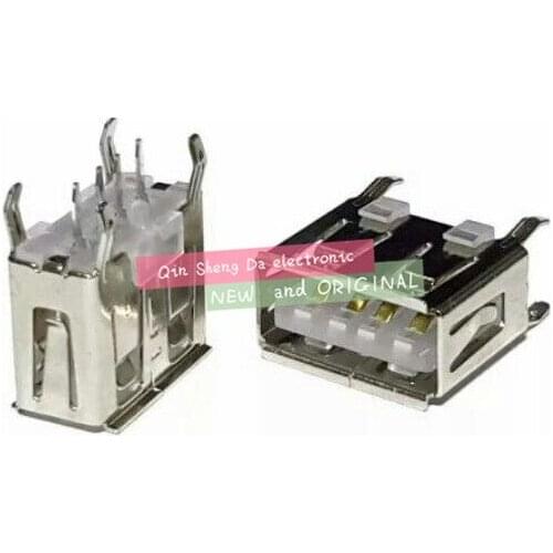 A Type Flat Angle 180 Degree Female USB PCB Connector Socket, USB Jack Plug