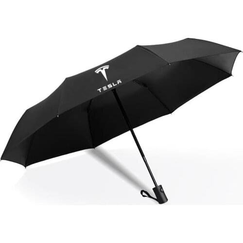 For tesla model 3 model X Y S Windproof Automatic Portable Folding Umbrella Female Male Fashion Business Umbrellas