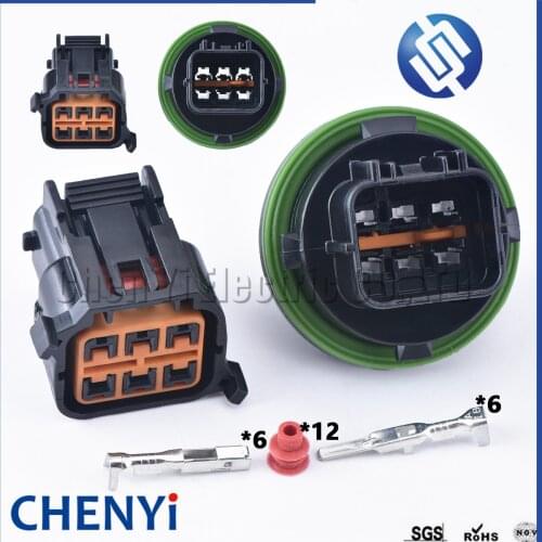 1 set 6 pin KUM female auto waterproof housing plug wiring cable Car headlight connector HP066-06021 for Hyundai KIA