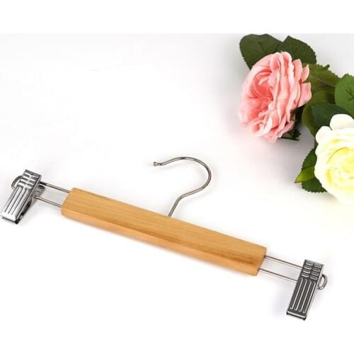 High-grade Trousers Clips Wooden Pants Rack for Children Clothing Store High Quality Adjustable Clothes Hanger