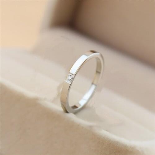 POTCET Womens Stainless Steel Titanium Steel Ring Geometric Fashion Hip Hop Party Jewelry