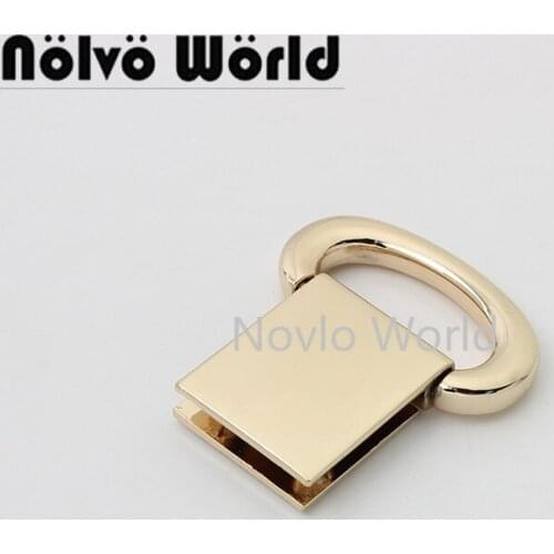 10-50pcs 43*22mm 26mm inner 1'' light gold metal connector clip with printed for diy chain bag backpack accessories