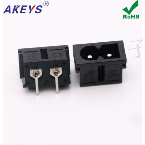 10 PCS AC-019A-D power outlet high-quality mother seat 90 degrees 8-character socket 10A250V plum socket