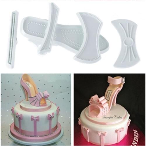 9Pcs/set Plastic Fondant Ladies High Heel Shoe Cutter Press Mold Cake For Cake Decoration Tools Embossing Dies E512