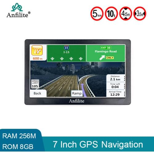 Anfilite 7" HD 256M 8GB Car GPS Navigation FM Bluetooth MP3 latest Europe Map Sat nav Truck gps navigators automobile