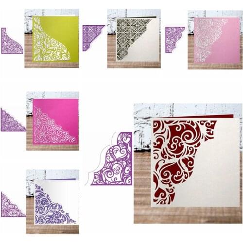 Floral Lace Corner Background Metal Cutting Dies Crafts Card Album Embossing Promotion Stencil Scrapbooking New 2019