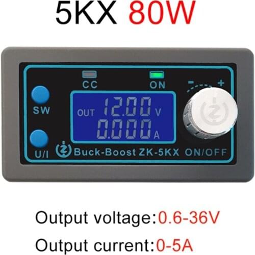 DC DC Buck-Boost Converter 5A 80W CC CV Power Module Adjustable Regulated laboratory power supply 0.6-36V 5V 6V 12V 24V