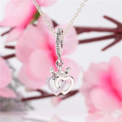 DoDoFly S925 Sterling Silver New Concentric Knot Crown Pendant Creative Heart-shaped Pendant Bracelet Original Beads Charms