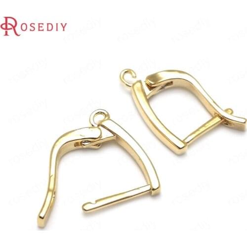 C501)6 pieces 22x13mm 24K Gold Color Brass with Stud Pin Earrings Hooks High Quality Diy Jewelry Findings Accessories wholesale