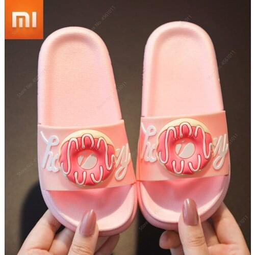 Xiaomi Summer Kids Slippers Pink Donut Indoor Slipper Baby Toddler Boys Girls Home Flip Flop Shoes Children Bathroom Shoes