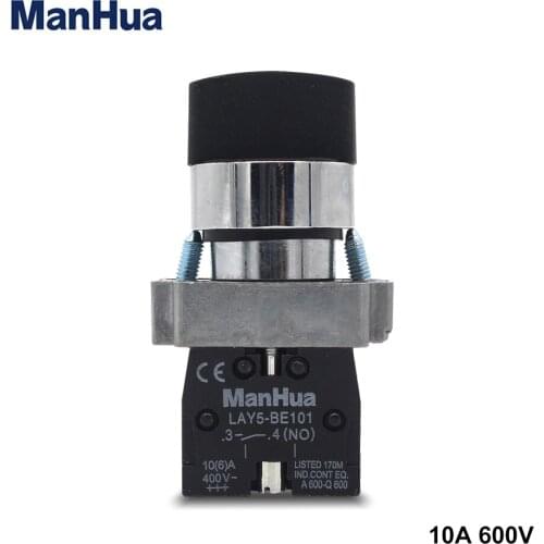 ManHua electrical standard handle three position selector stay put selector push button switch XB2-BD33