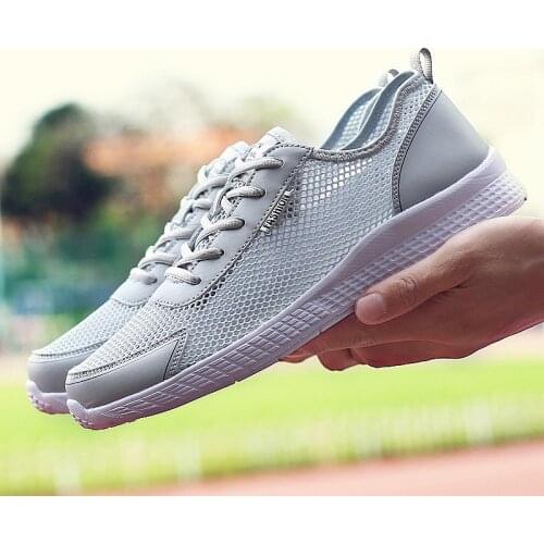 Summer new mesh Casual Shoes For Men 2019 Fashion Breathable Mesh Lace up Lover Shoes Men Flats Sneakers Plus Size 38-48