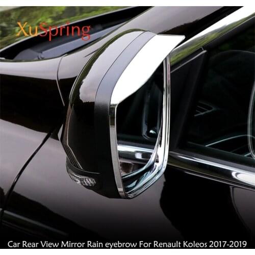 Car rearview mirror cover trim rain eyebrow sticker trim protection ABS material For Renault Koleos 2017-2019